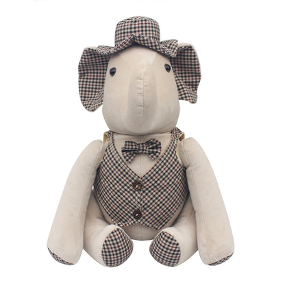 Lesser & Pavey Tweedy Pals Weighted Cream Animal Doorstop Dressed in Brown Tweed Suit - Dog, Teddy, Rabbit, Dachshund, Owl, Bull or Elephant Designs