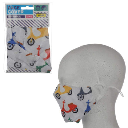 Puckator Reusable Face Covering - Non Medical Large Size Twin Pack (Speed King Scooter)