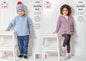 King Cole Children's Easy Knitting Pattern, Raglan Sleeve, Double Knit Sweater, Cardigan and Hat (6184), 22” – 26” (56cm – 66cm)