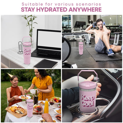Lesser & Pavey Pink Drinks Tumbler 900ml for Cold & Hot Drinks | Stylish Tumbler Drinking Glasses for Water & Cold Drinks | Lovely Tableware Glass Gifts for Women & Men