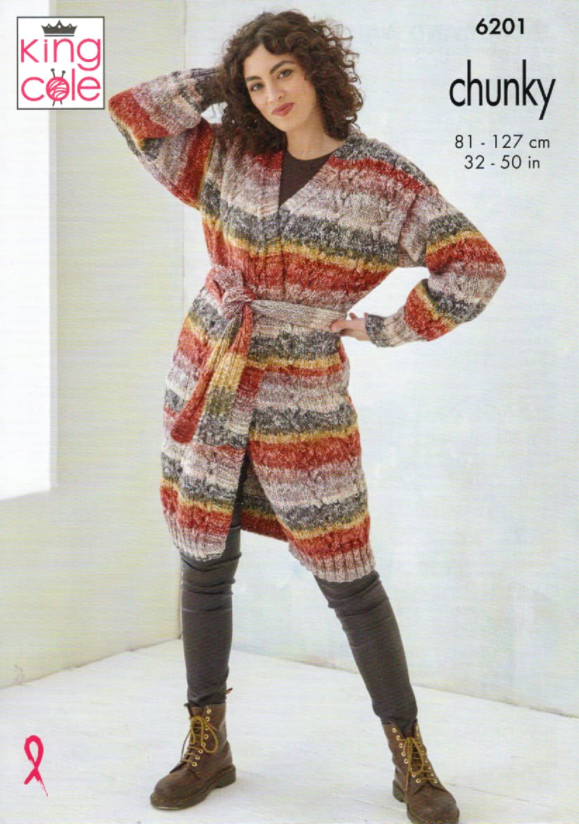 King Cole Ladies Knitting Pattern Womans Chunky Jacket & Waistcoat (6201)