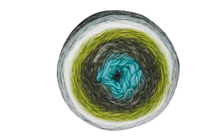 King Cole Curiosity DK Yarn - 150g Cake - 480m - Premium Acrylic Self-Striping Double Knit Yarn for Knitting & Crochet (2901 Onyx)