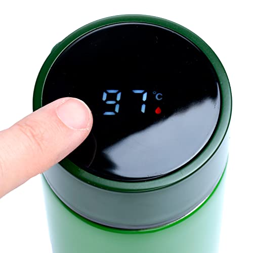 Puckator Minecraft - Stainless Steel Water Bottle with Led Temperature Display - Cold for 24h and Hot for 6h - Metal Water Bottles with Creeper - Modern Thermos Flask - Bpa Free - 450 ml
