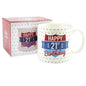 Happy 21st Birthday Jumbo Ceramic Mug in Presentation Box - Masculine/Male Artwork