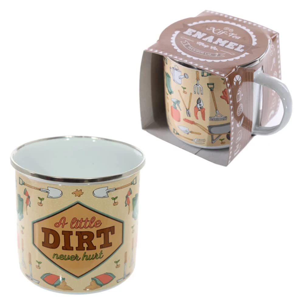 Lustige Emaillierte Tasse - A Little Dirt Never Hurt