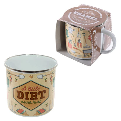 Lustige Emaillierte Tasse - A Little Dirt Never Hurt