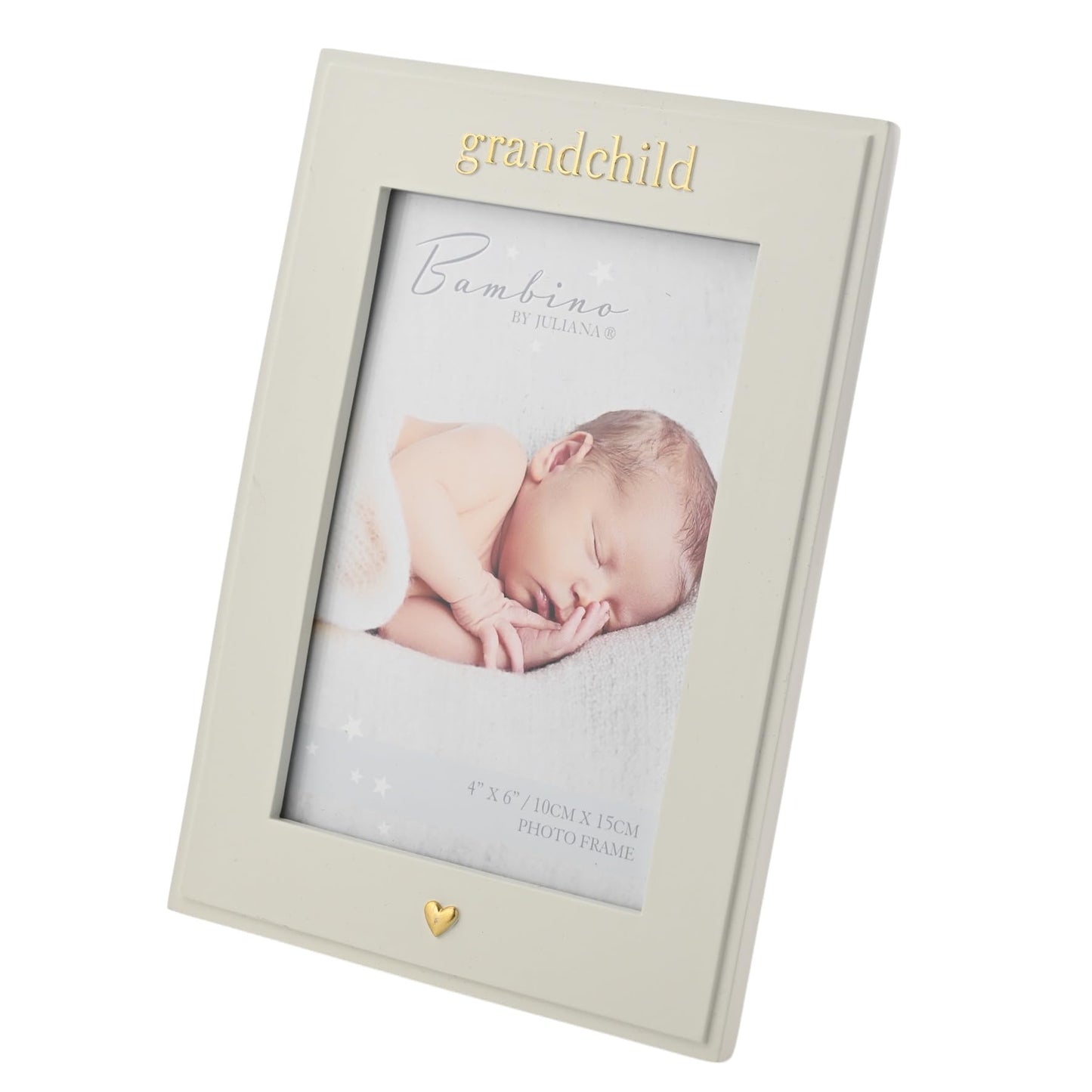Bambino by Juliana White Vertical Horizontal Picture Photo Frame 4" x 6" 'Grandchild'. Gift and Display Frame Celebrating New Born Babies, Christening & Baby Shower.