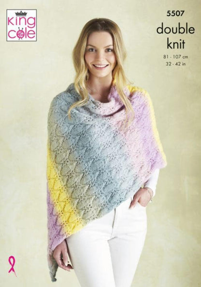 KingCole Curiosity DK / Double Knit Wool/Yarn Heather 2892- 150g Free Shawl Pattern