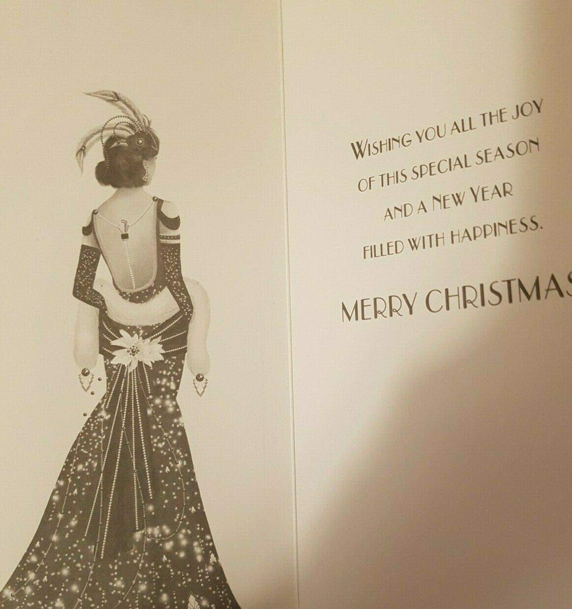 Prelude Art Deco - Box of 18 Glittered Slim Christmas Cards