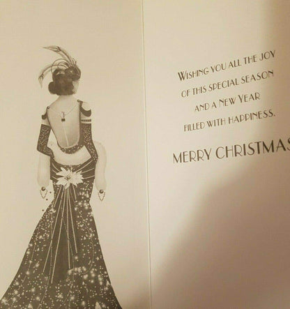 Prelude Art Deco - Box of 18 Glittered Slim Christmas Cards