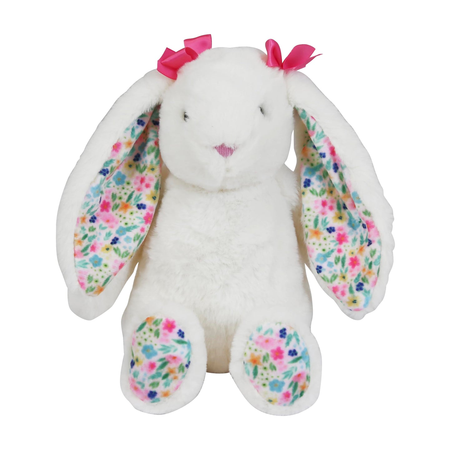 Eurowrap Floral Plush Soft Toy Gift, Cute Cuddly Teddy Bear or Bunny with Flower Print Details for Mother’s Day Birthdays and Special Occasions