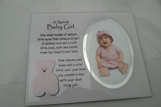 David Fischhoff Baby Girl Frame 19 x 23cm, pink , 23 x 19 x 1 cm