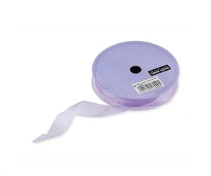20m x 15mm WOVEN EDGE WEDDING ORGANZA RIBBON - LILAC