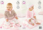 King Cole 5619 Knitting Pattern Babies Cardigan Hoodie Hat Socks and Blanket in Truffle DK
