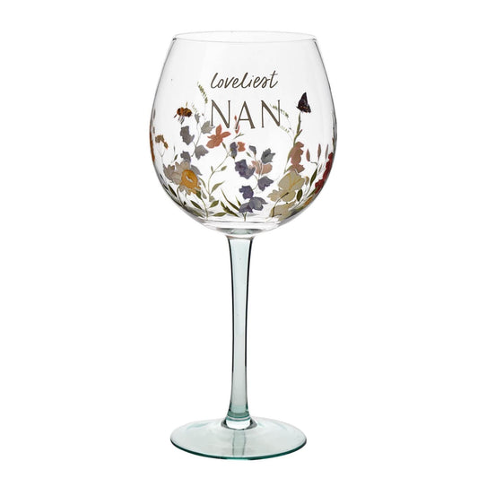The Cottage Garden Floral Gin Glass - Loveliest Nan