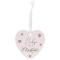 Lesser & Pavey Babys First Christmas Girls Pink Hanging Plaque