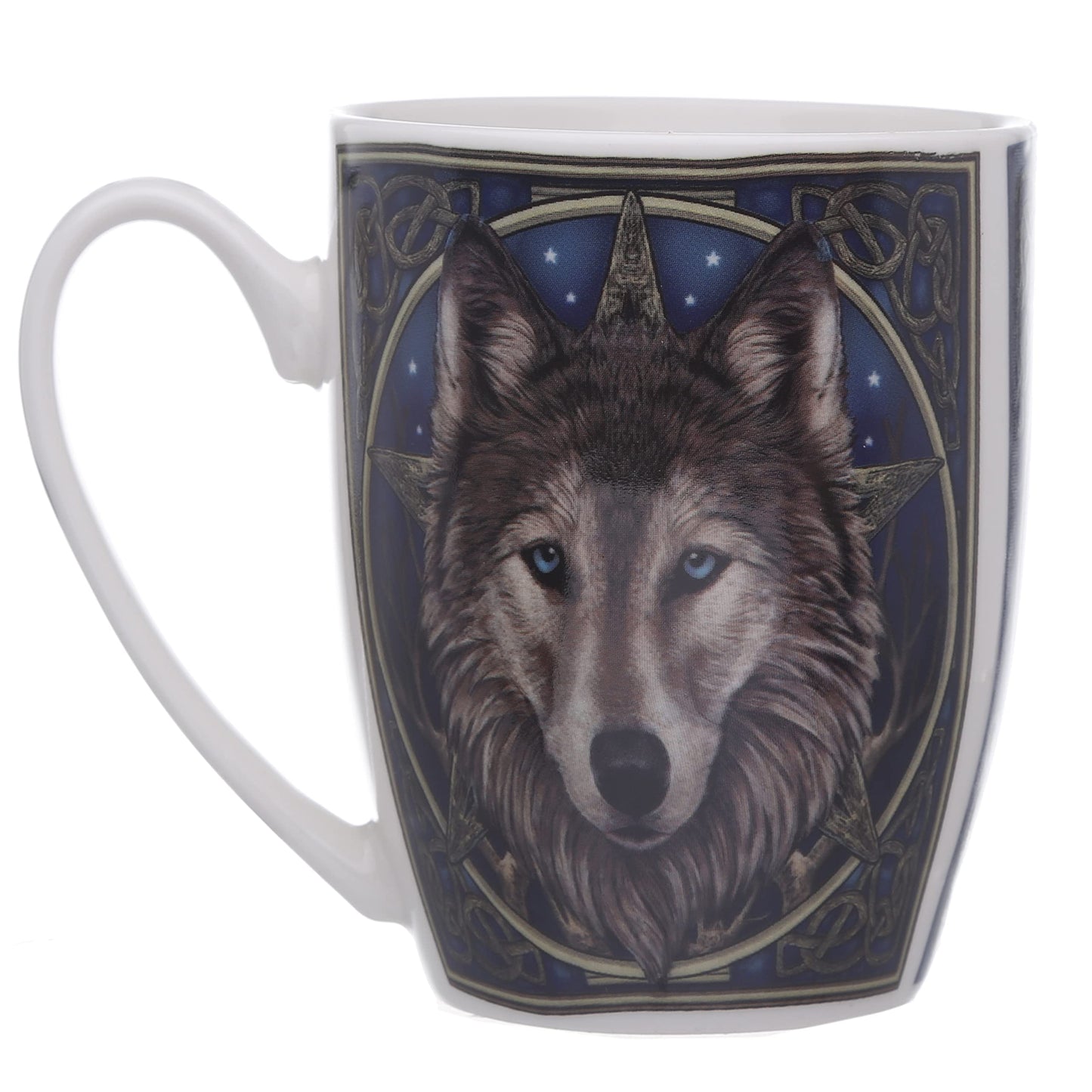 Puckator Lisa Parker Wolf Head Porcelain Mug - Funny Home Accessories - Cute Gifts for Girlfriend - Large Mugs for Men Women Hot Drinks - Cute Cups Presents - Secret Santa Gift - Cup Set