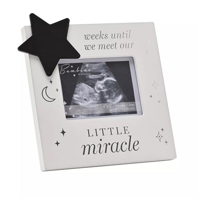 Bambino little miracle' Scan Sonogram Countdown Photo Frame '... weeks until we meet"