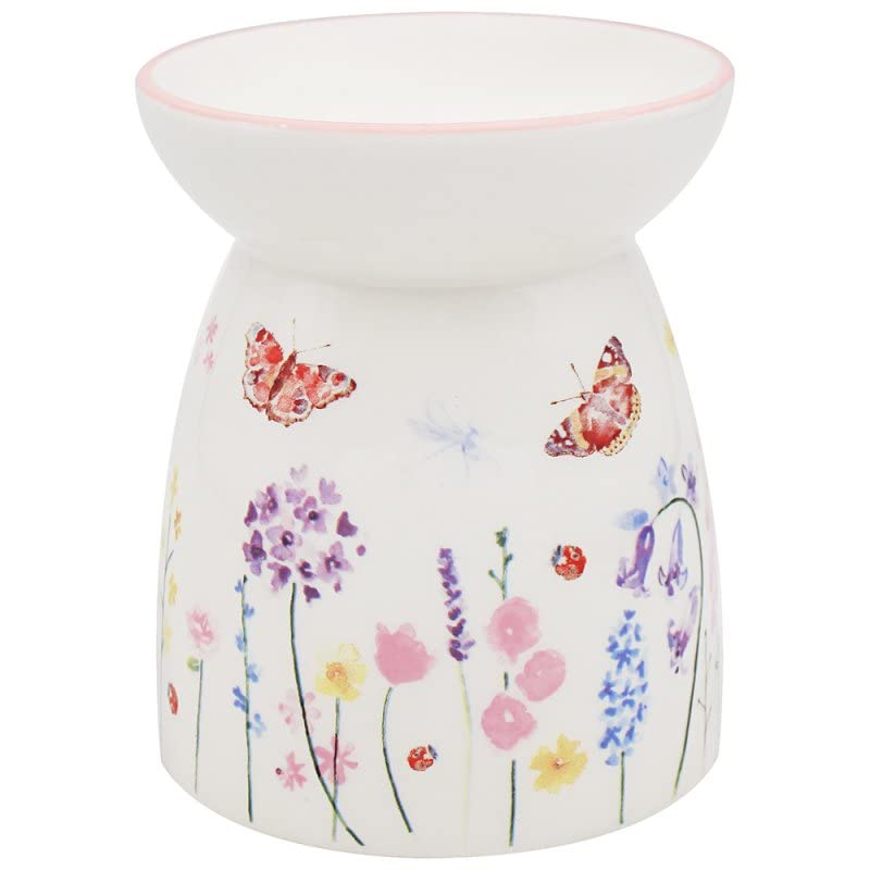 Ceramic Wax and Oil Warmer - Butterfly Garden Design