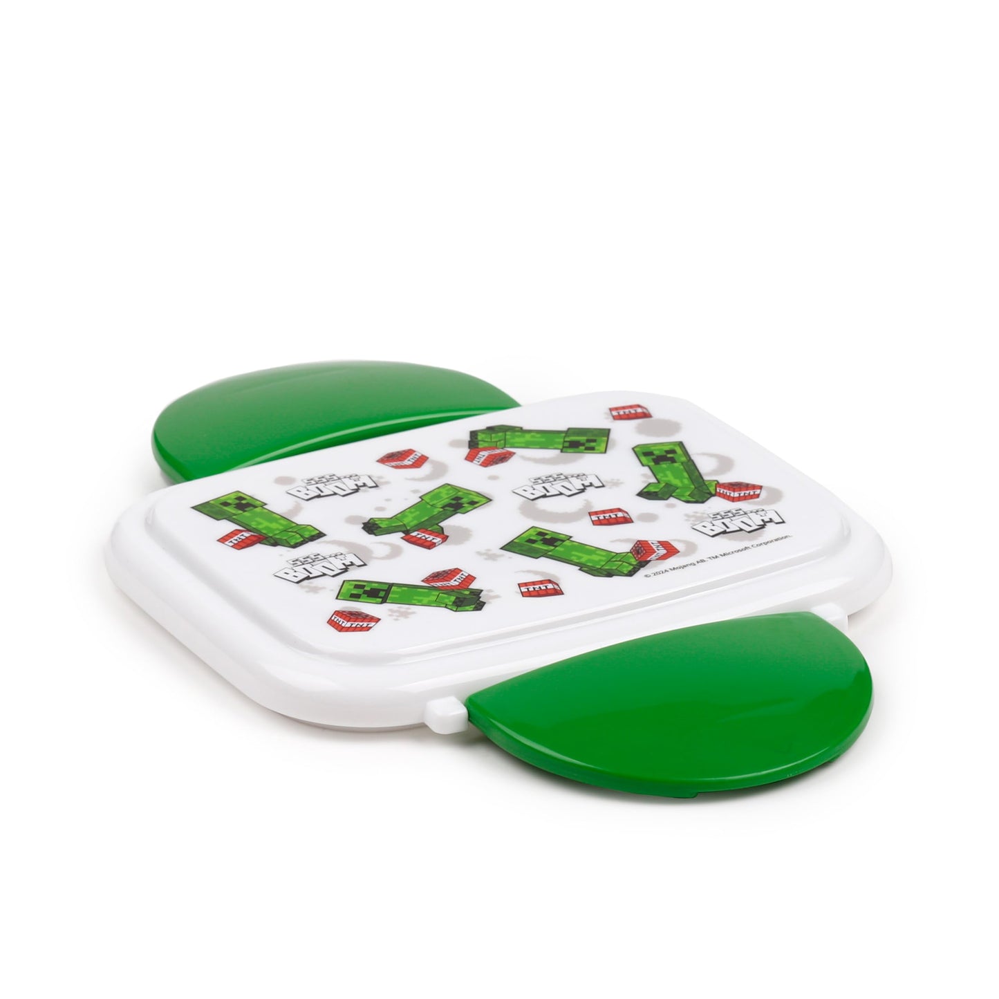 Puckator Bento Lunch Box with Cutlery and Clip Closure - Creeper and TNT - Minecraft