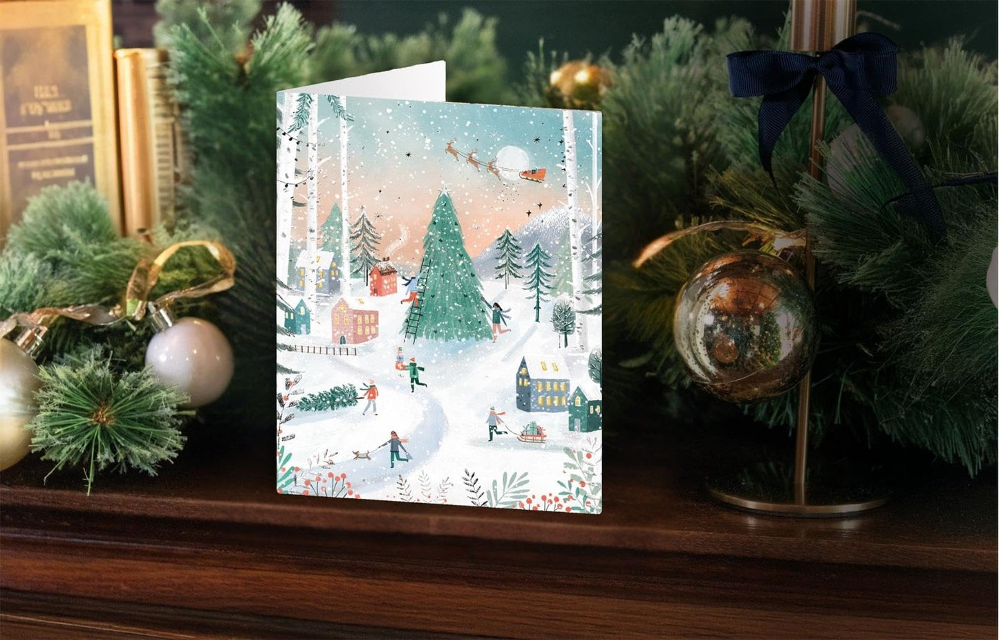 Tom Smith Boxed Christmas Cards Pack - 15 Luxury Xmas Cards with Envelopes and Seals - Recycled Eco Friendly Christmas Card Set