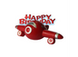 Anniversary House 2 Cake Decoration Topper - Airplane & Happy Birthday Motto bu281