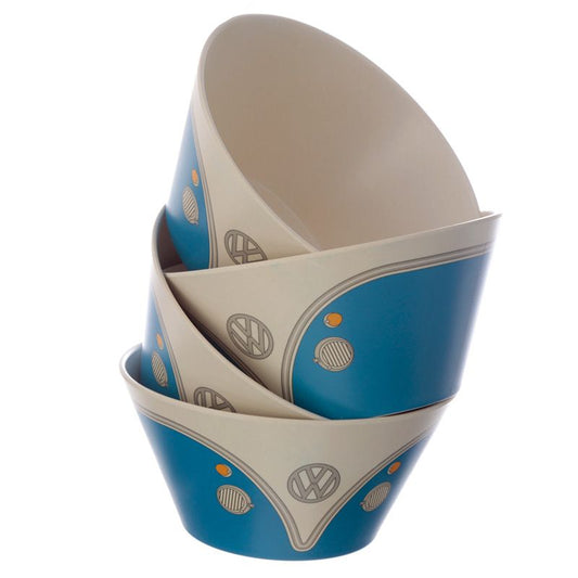 Official Blue VW Volkswagen T1 Campervan Bus Eco Bamboo Set of 4 Bowls B144