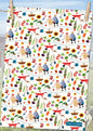 Emma Ball "Claire Henley Gardening", Pure cotton tea towel. Printed in the UK.
