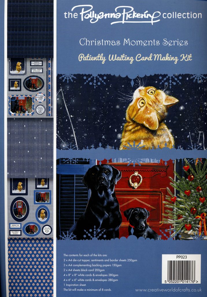 Card Making Kit : Christmas Moments Black Labrador/Cat