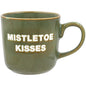 Xmas Mug Mistletoe Kisses Green