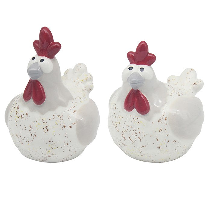 Happy Speckle Hen Salt & Pepper Pair