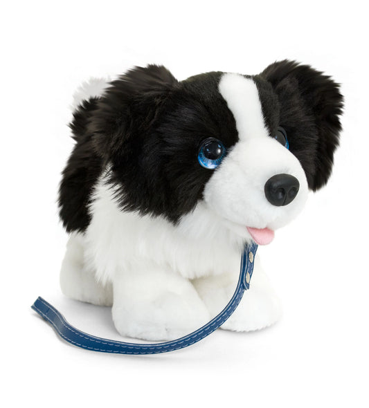 Keel Toys 30cm Signature Cuddle Puppy Dog On Lead - Border Collie