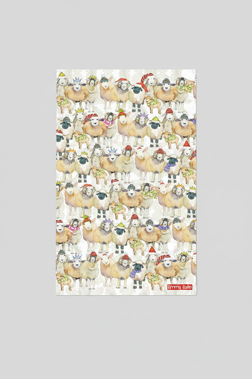 Christmas Sheep Repeat Tea Towel  XF13
