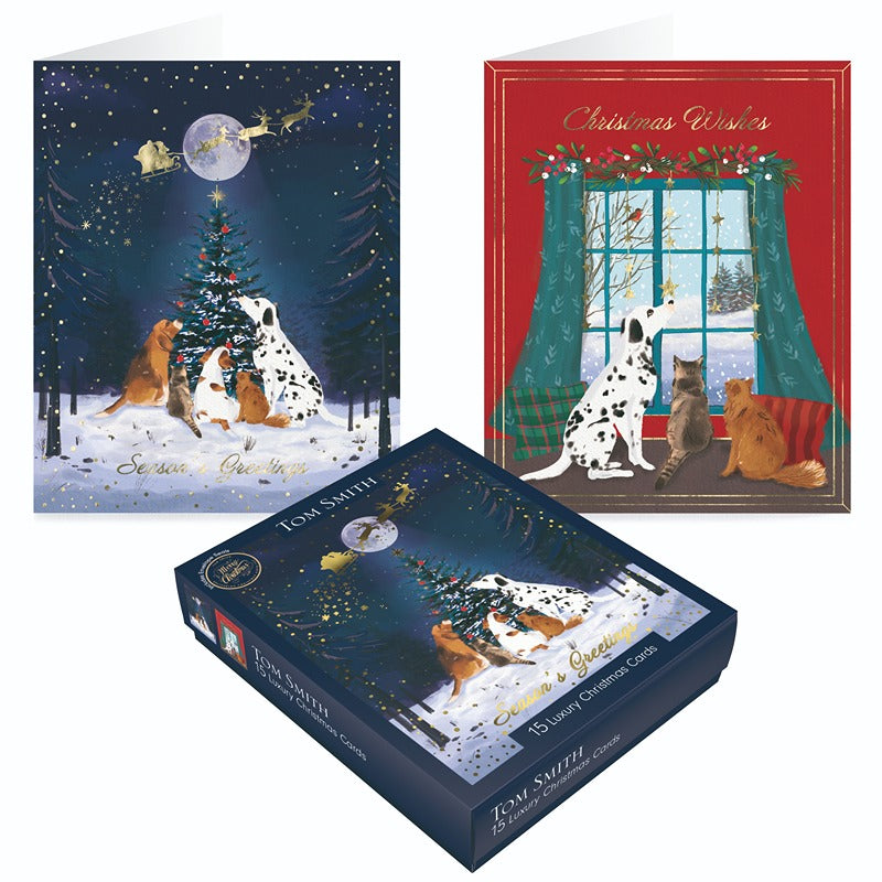 Tom Smith – 15 Luxury Pets      xmas  Cards