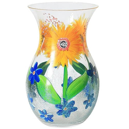 Flower Vase Glass Sunflowers