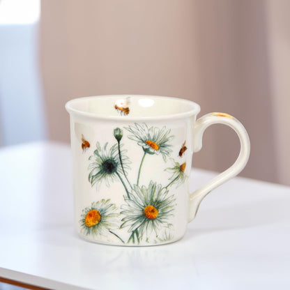 Lesser & Pavey British Designed Coffee Mug | Ceramic Coffee Mugs for Home or Work | Large Mugs for Hot Drinks | Bee Tanical Daisy Tea and Coffee Cups - Sarah Boddy