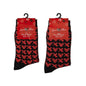 Black and Red Heart and Kisses Socks - 5-8,9-11 size, Unisex Valentines Day Gift