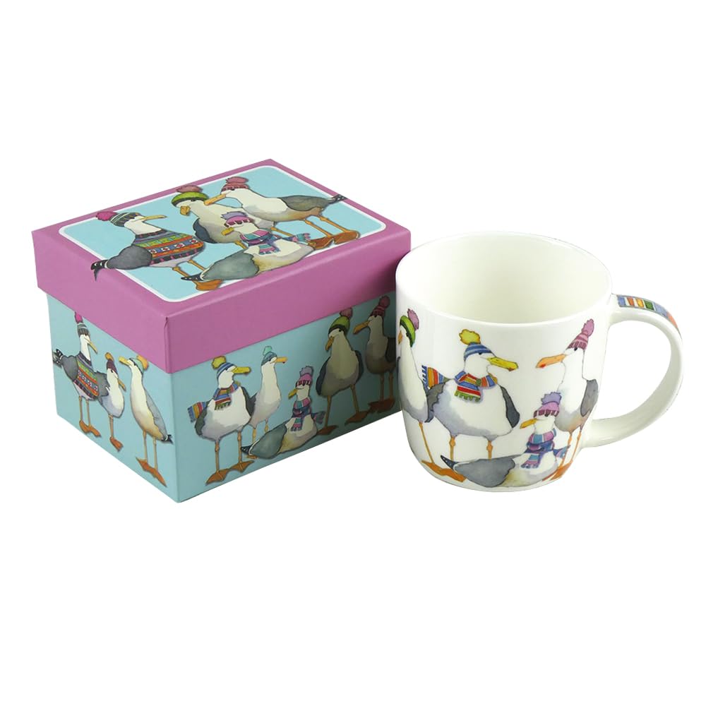 Emma Ball Seagulls in Beanies Bone China Mug (Boxed)