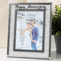 Celebrations 5" x 7" Crystal Frame - Happy Anniversary