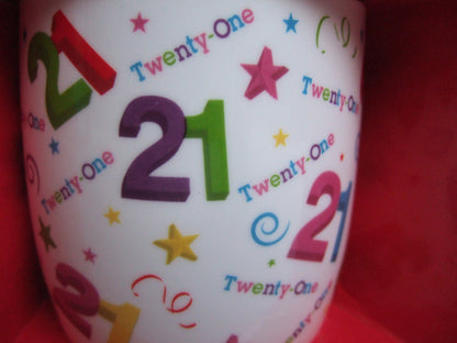 21st Birthday Ceramic Mug in presentation box