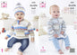 King Cole 5433 Knitting Pattern Sweater Cardigan and Hat in Splash DK