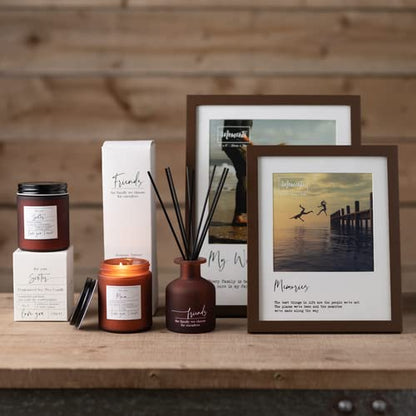Moments Modern Wooden Brown Photo Frame With Sentiment 8" x 8" - Memories
