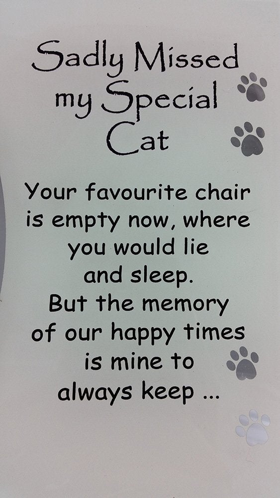 Sadly Missed My Special Cat Memorial Photo Frame