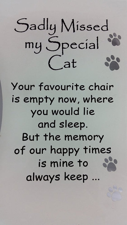 Sadly Missed My Special Cat Memorial Photo Frame