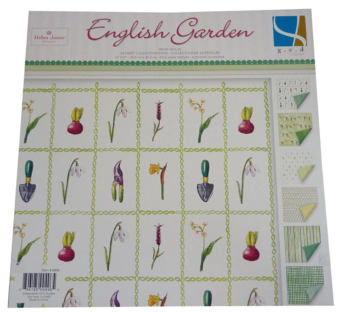 GCD 12" x 12" Double sided Scrapbooking Paper SPRING FLORAL English Garden gardening 24
