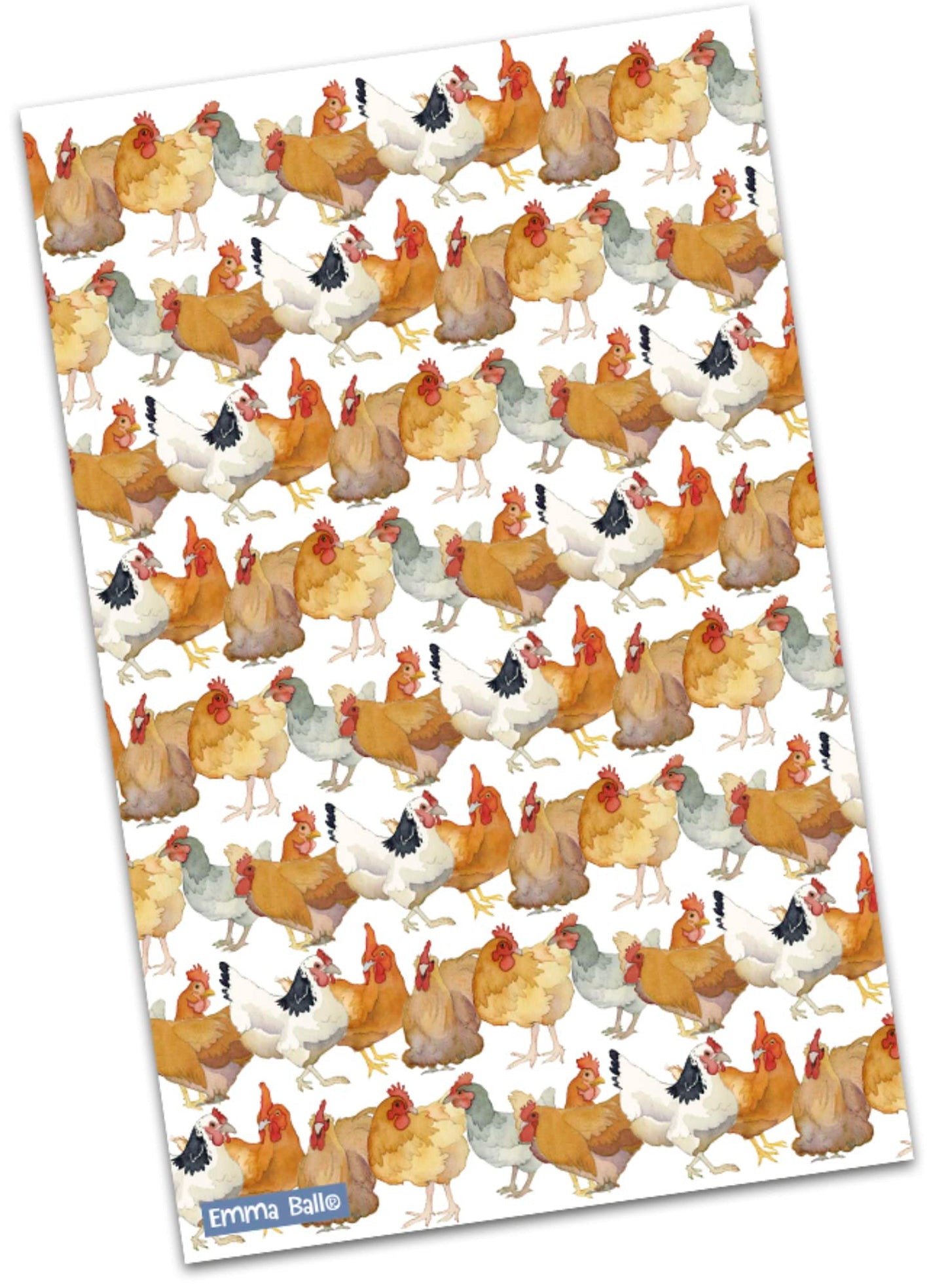 Emma Ball Tea Towel - Chickens