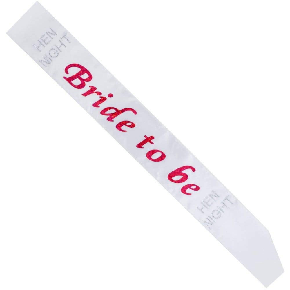 Alandra Party SASH-BTB/W Bride To Be Sash, White, One Size