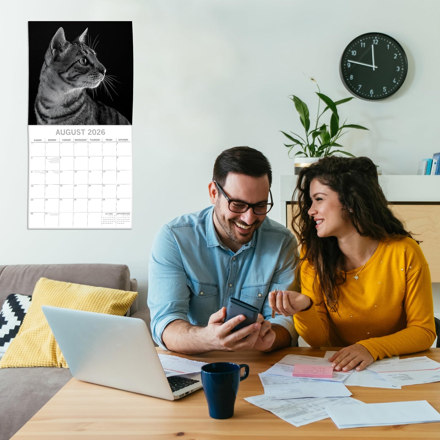 The Gifted Stationery Monthly Wall Calendar - Cat Portraits