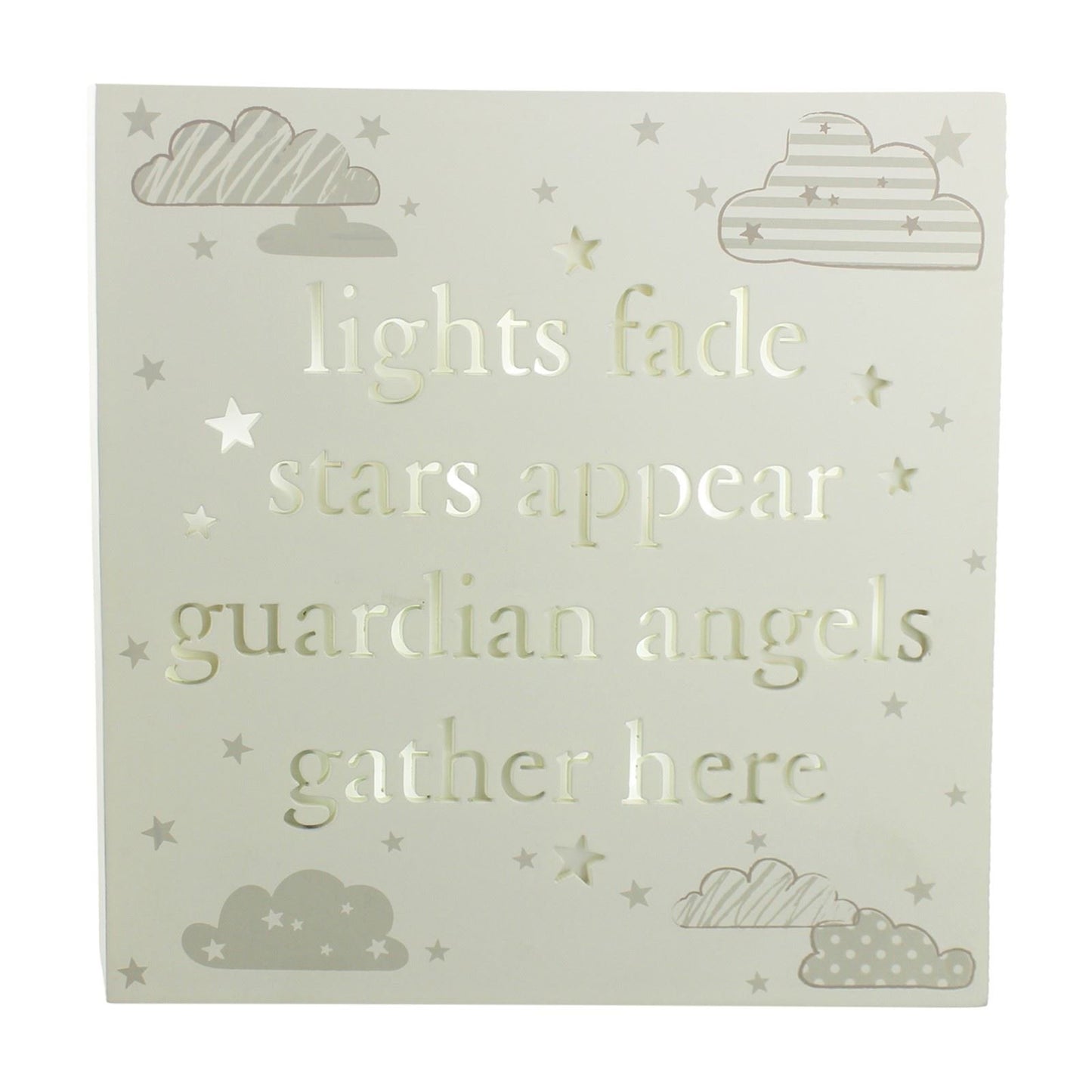 Bambino Baby Light Up MDF Wall Plaque - Guardian Angels