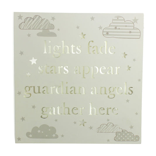 Bambino Baby Light Up MDF Wall Plaque - Guardian Angels